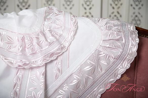 Крыжма для крещения с шелковым розовым кружевом Ton Ange TN-019 фото