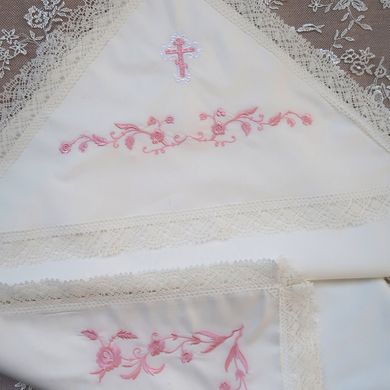 Крыжма для крещения девочки с утеплением ANGELSKY 3101-1 молочная AN3101-1 фото