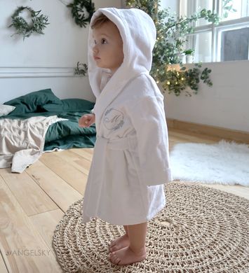 Дитячий махровий халат ANGELSKY 2711 білий AN2711 фото