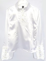 Біла блузка атласна Puledro 7011 z7011 фото