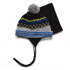 Зимняя шапка и манишка для мальчика Peluche & Tartine F17ACC51EG Black F17ACC51EG фото
