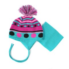 Зимова шапка та манішка для дівчинки Peluche & Tartine F16ACC32BF Aquablue F16ACC32BF фото