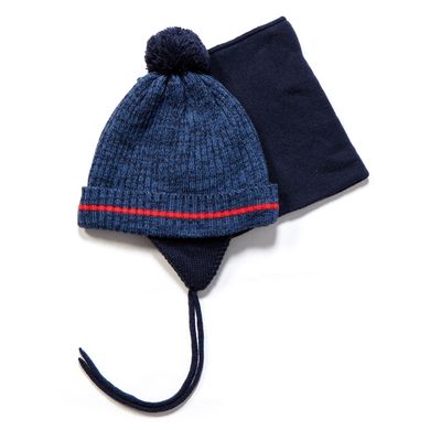 Зимняя шапка и манишка для мальчика Peluche & Tartine F17ACC63ЕG синяя F17ACC63ЕG фото