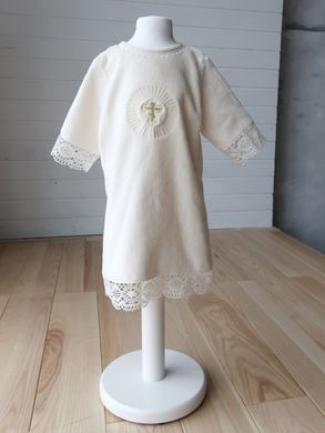 Теплая рубашка для крещения "Махровая" ANGELSKY 2705 молочная AN2705 фото