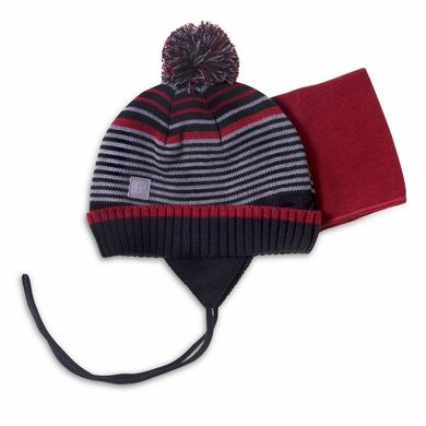 Зимняя шапка и манишка для мальчика Peluche & Tartine F18ACC11BG Deep Red F18ACC11BG фото