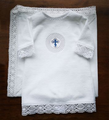 Сорочка для хрещення "Махрова" ANGELSKY 2704 біла AN2704 фото
