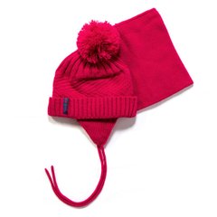 Зимняя шапка и манишка для девочки Peluche & Tartine F17ACC72EF Raspberry F17ACC72EF фото