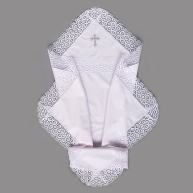 Крыжма для крещения с широким кружевом Angelsky 4302 белая AN4302 фото