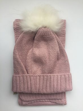 Зимова шапка та шарф "Рожевий зайчик" z012 фото