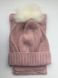 Зимняя шапка и шарф "Розовый зайчик" z012 фото 3