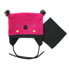 Зимова шапка та манішка для дівчинки Peluche & Tartine F16ACC40BF Hot Pink F16ACC40BF-21 фото