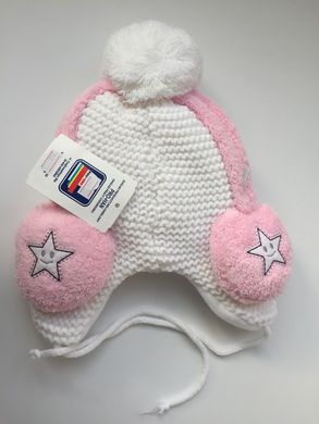 Зимняя шапка с шарфом для девочки "Наушники" z017 фото