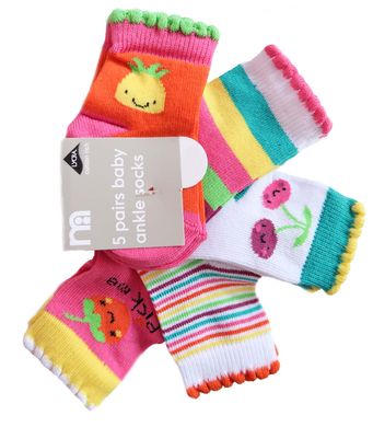 Шкарпетки для дівчинки "Фрукти" Mothercare 10332 фото