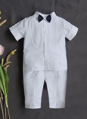 Нарядный крестильный костюм для мальчика 3602-1 ANGELSKY белый AN3602-1 фото