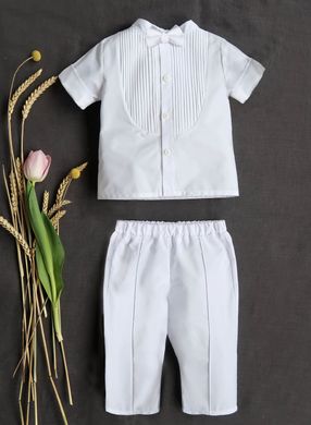 Красивий хрестильний костюм для хлопчика 3602-1 ANGELSKY білий AN3602-1 фото