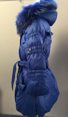 Зимнее пальто-пуховик для девочки "Синее" z030 фото