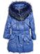 Зимове пальто-пуховик для дівчинки "Синє" z030 фото 1