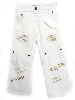 Белые брюки для девочки Puledro, 6588 6588 z6588 фото