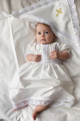 Крижма для хрещення "Ретро" 1501 ANGELSKY молочна AN1501 фото