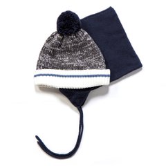 Зимняя шапка и манишка для мальчика Peluche & Tartine F17ACC61ЕG синяя F17ACC61ЕG фото