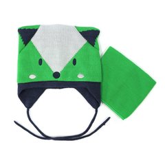 Зимняя шапка и манишка для мальчика Peluche & Tartine F16ACC03BG Vibrant Green F16ACC03BG фото